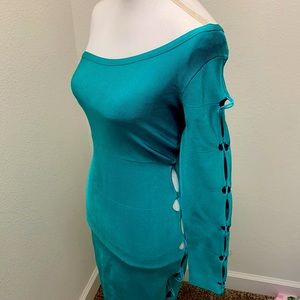 Marciano Turquoise Meghan Bandage Dress
